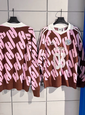 阿迪达斯三叶草男女翻领运动休闲针织毛衣套头衫Polo领卫衣JL8368