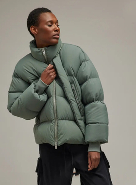 ADIDAS阿迪达斯Y-3男女羽绒服运动鼠尾草绿连帽宽松外套IP5659