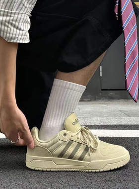阿迪达斯NEO entrap运动休闲鞋男女鞋春款低帮小麦色板鞋JS3007