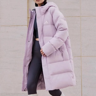 Adidas/阿迪达斯男女同款户外中长款运动保暖连帽羽绒服 KS6481