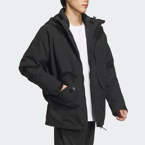 Adidas阿迪达斯男宽松防风保暖羽绒服三合一休闲运动外套JY4215