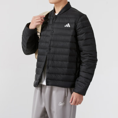 阿迪达斯轻薄羽绒服男加厚外套排骨男士美式棒球服鸭绒衣 JM1237