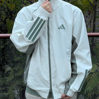 ADIDAS阿迪达斯防风衣男款立领夹克上衣宽松美式外套KC3922 3921