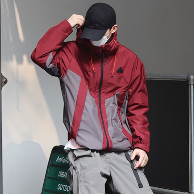 Adidas阿迪达斯男子户外运动训练外套连帽透气夹克 JE8577 8576