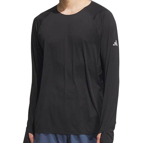 Adidas阿迪达斯圆领男女透气运动跑步健身训练速干长袖T恤 JY6985