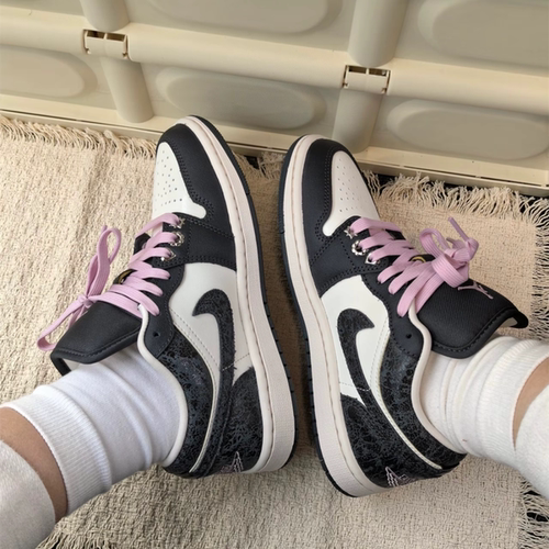 Air Jordan 1 Low AJ1炭黑白粉运动休闲低帮复古篮球鞋II0595-001