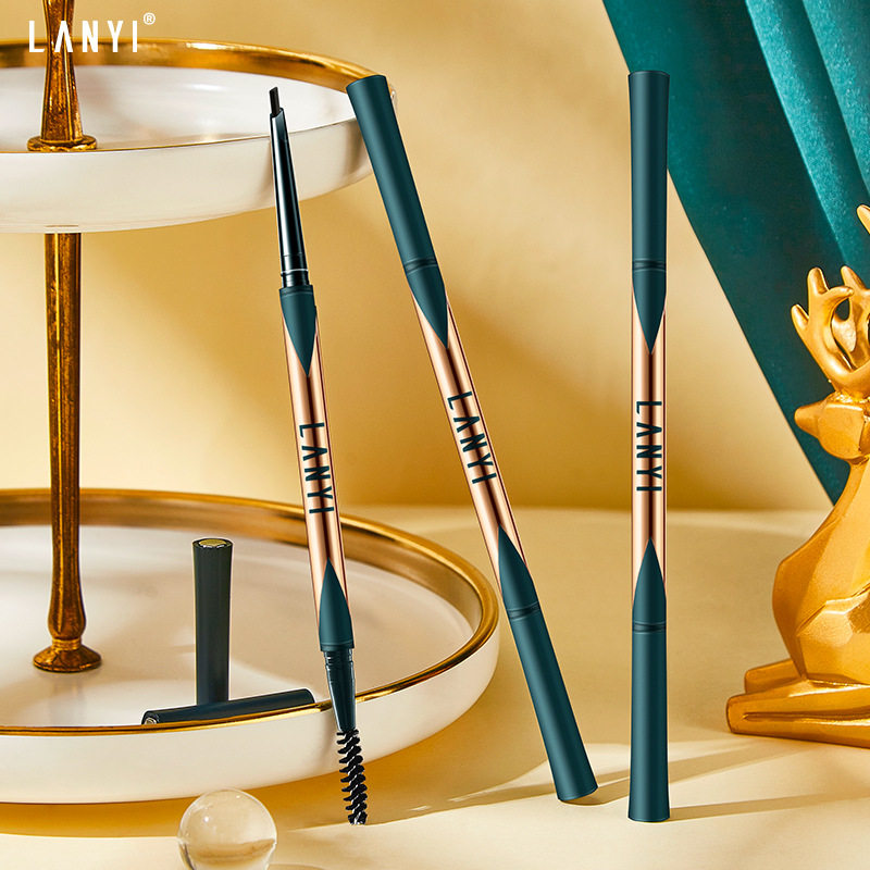 兰奕细雾眉笔雾面黑色野生眉持久防汗细头不易晕染超自然灰棕色女