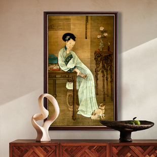 春闺倦读图十字绣2025新款绣竖版玄关客厅高级感古风人物馆藏名画