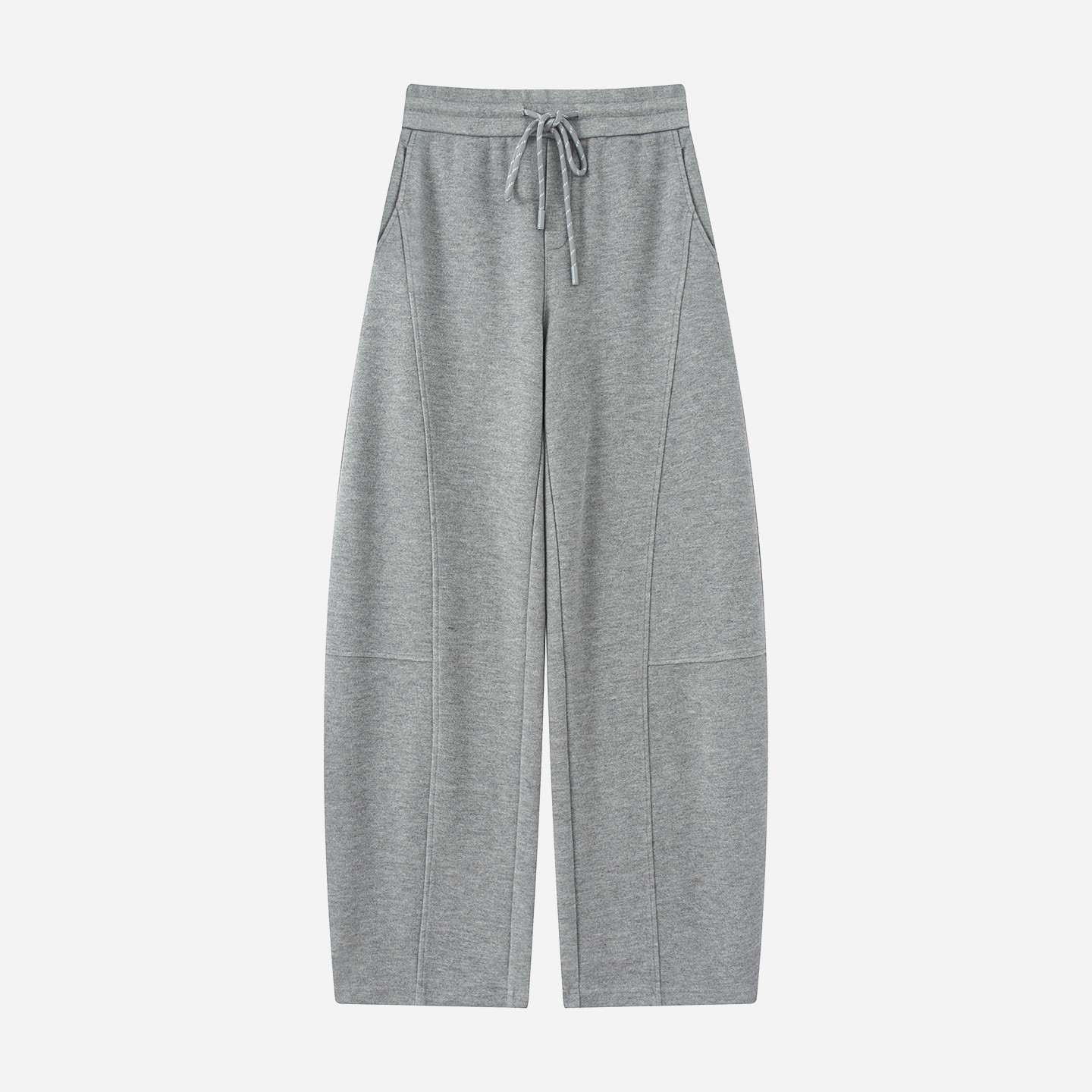 现货艾诺丝2025冬季新款女装宽松抽绳松紧腰休闲弯刀卫裤AR314003