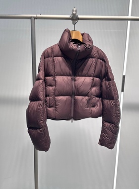 现货艾诺丝2025冬季同款女装宽松立领保暖长袖面包羽绒服AR004143