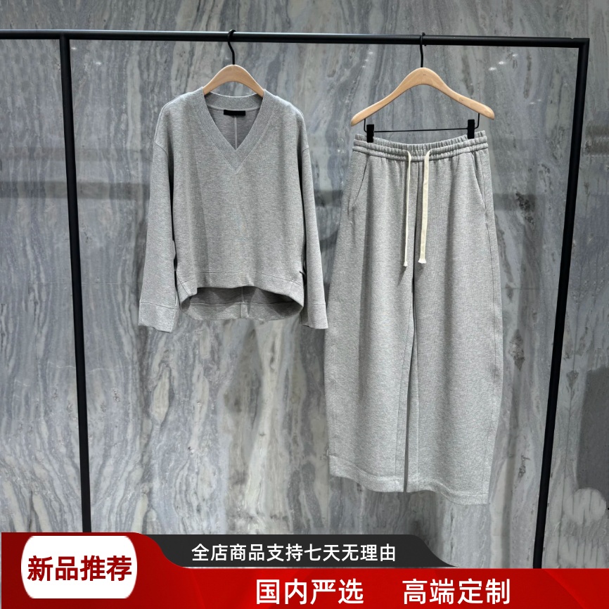 现货M家2025秋季新款女套装V领卫衣MBE3SWS002弯刀卫裤MBE3PAT013