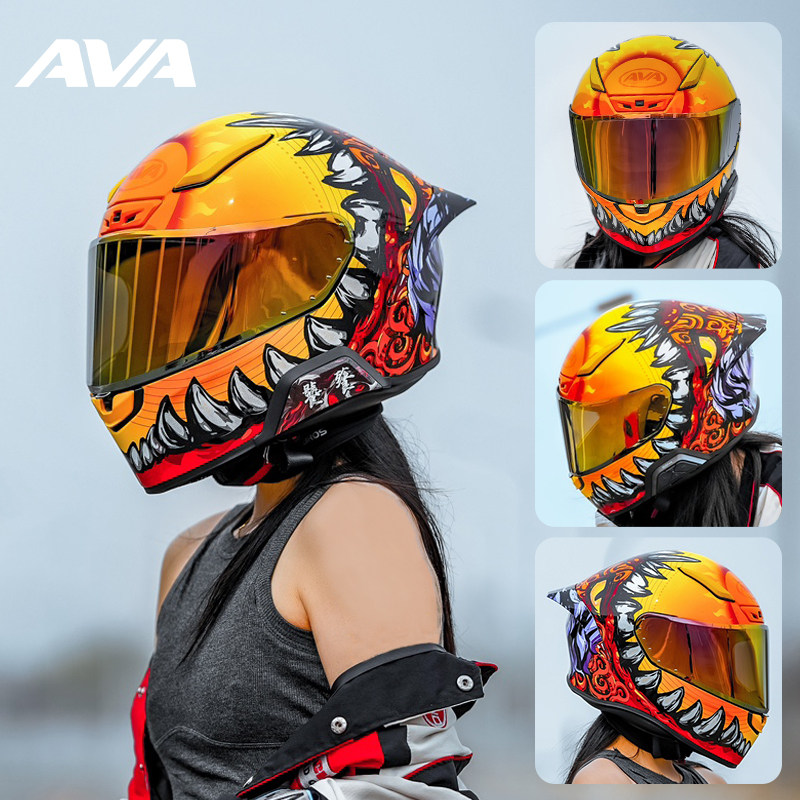 ava红箭摩托车头盔遮阳防晒镜片改装配件电镀镜片电镀红防晒男女