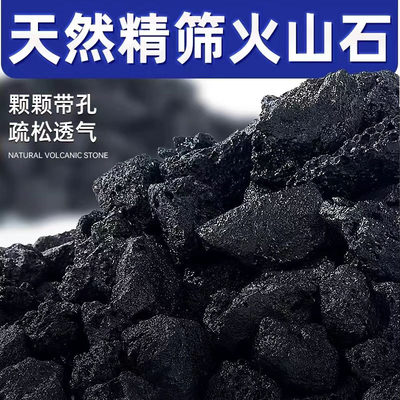 黑色火山石天然火山岩颗粒多肉植物营养土水族净水造景盆栽铺面石