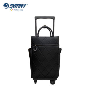 SWANY带刹车拉杆箱女静音万向轮旅行20寸登机箱尼龙多功能拉杆包
