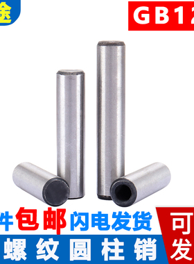 高强度45号钢淬火GB120带孔定位销直销固定销子内螺纹圆柱销钉