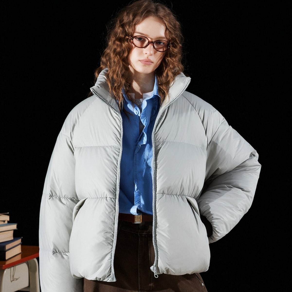 Bclz立领简约三防90白鸭绒羽绒服