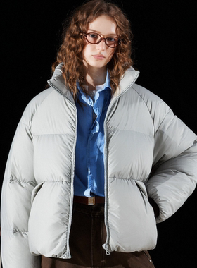Bclz立领简约高级三防90白鸭绒羽绒服情侣面包服冬季保暖宽松休闲