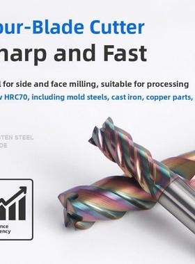 智洲钻石Pghm-4Ed1.0 2.0 3.0 5.0 8.0钨钢铣刀4刃直柄平头立铣刀