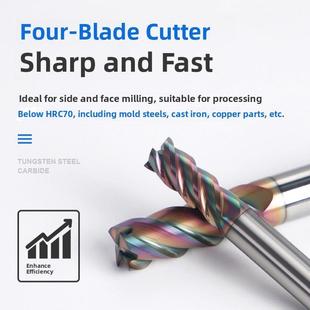 5.0 智洲钻石Pghm 3.0 2.0 8.0钨钢铣刀4刃直柄平头立铣刀 4Ed1.0