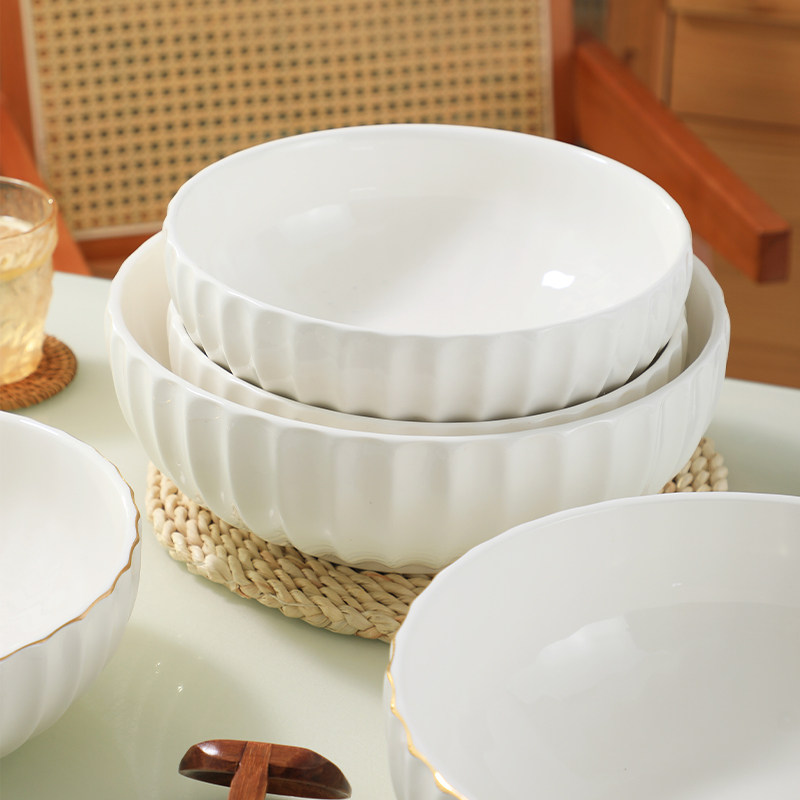 纯白大汤碗家用特大号汤盆创意酸菜鱼碗大盆大码面碗餐具陶瓷大碗,餐饮具,碗,淘宝优惠券,粉丝福利购,淘宝优惠卷