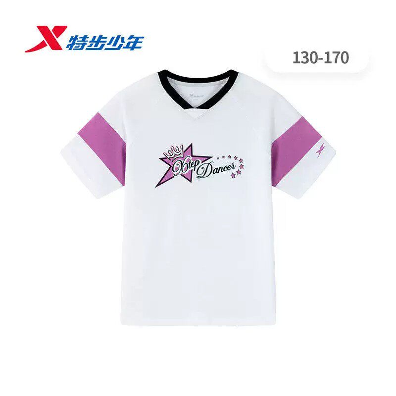 特步酷飒由我短袖T恤2026夏季新款透气女大童上衣T恤674324014391