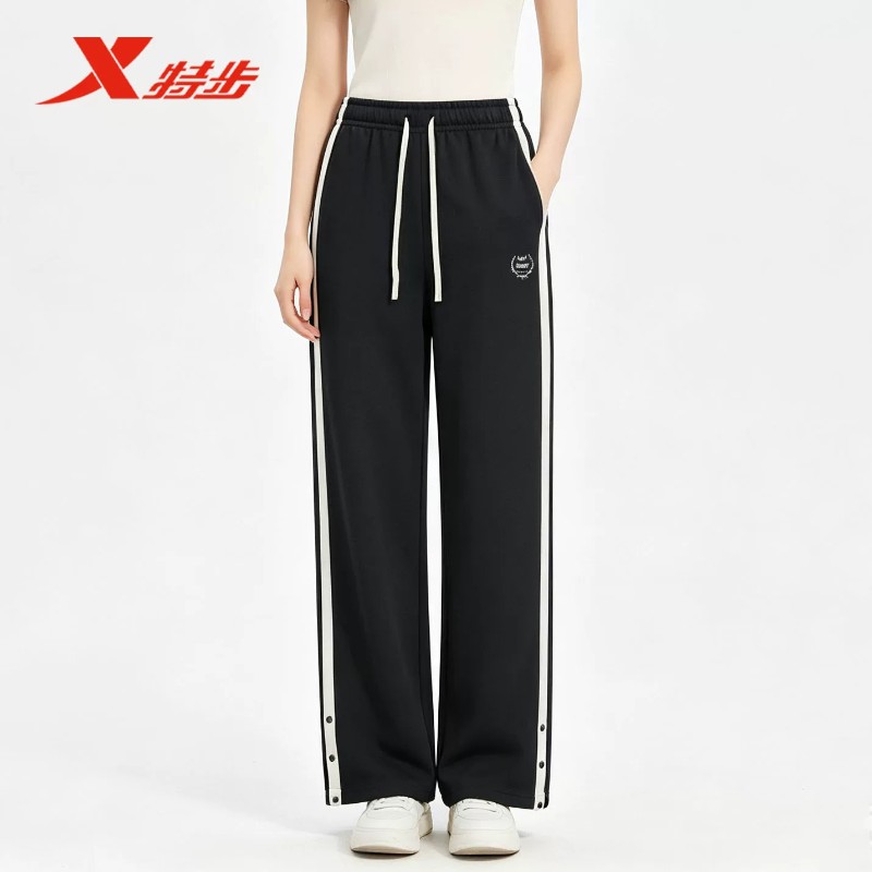 特步女款运动长裤2026秋季新款宽松休闲裤针织女裤974328630166图片