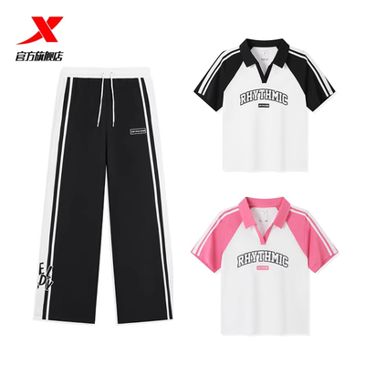 特步短袖女夏季新款休闲运动套装
