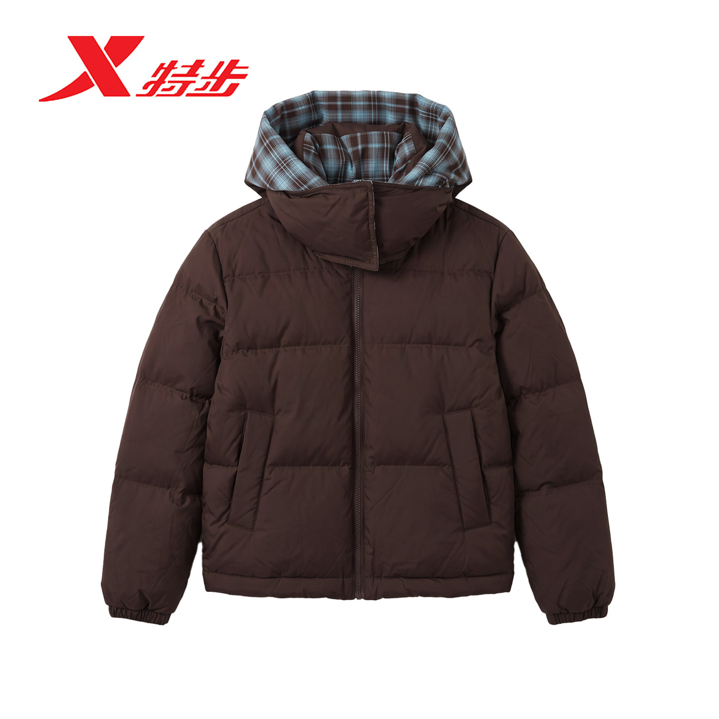 特步女款羽绒服2026冬季新款可拆帽宽松保暖羽绒外套974428190481
