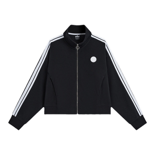 特步女款运动套装2026春季新款商场同款女装针织休闲立领开衫外套