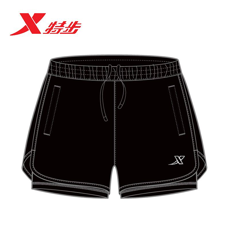 特步运动短裤女款2026夏季款吸湿速干高弹性梭织短裤974228240450