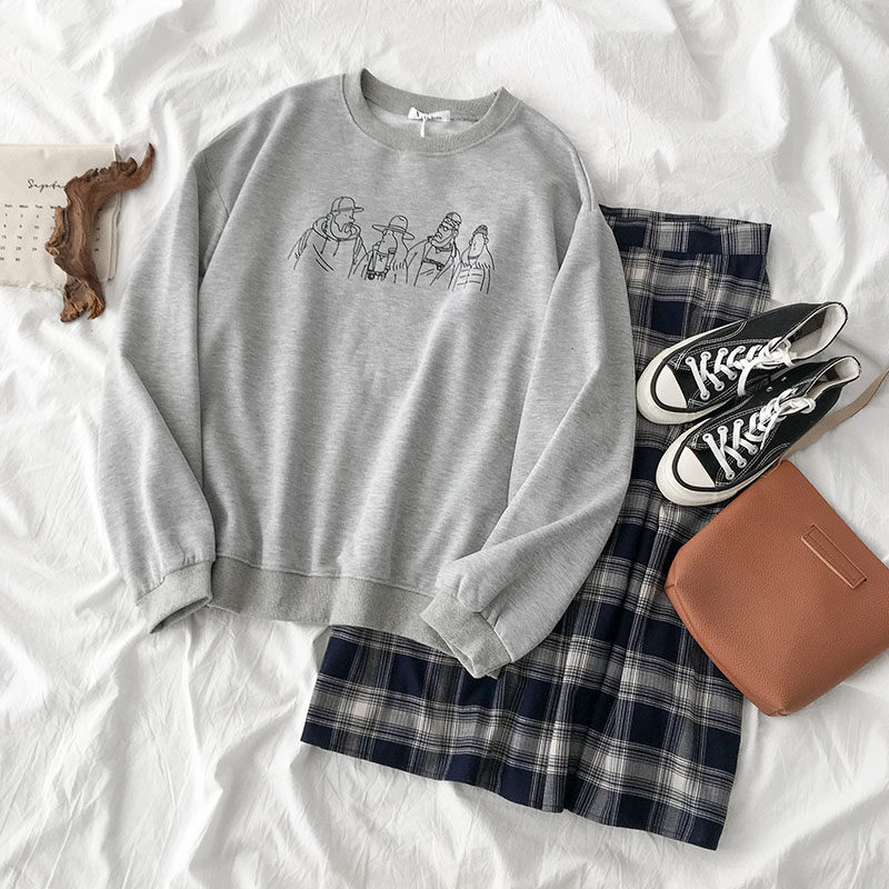 女學生印花衛衣秋季2019年新款女裝韓版格子半身裙洋氣時尚套裝潮在類目 女裝/女士精品, 半身裙中 - 來自Buy2taobao.com提供專業的淘寶代購服務