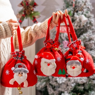 2026新款圣诞节手提礼物袋子平安夜苹果袋糖果包装礼盒礼品装饰品