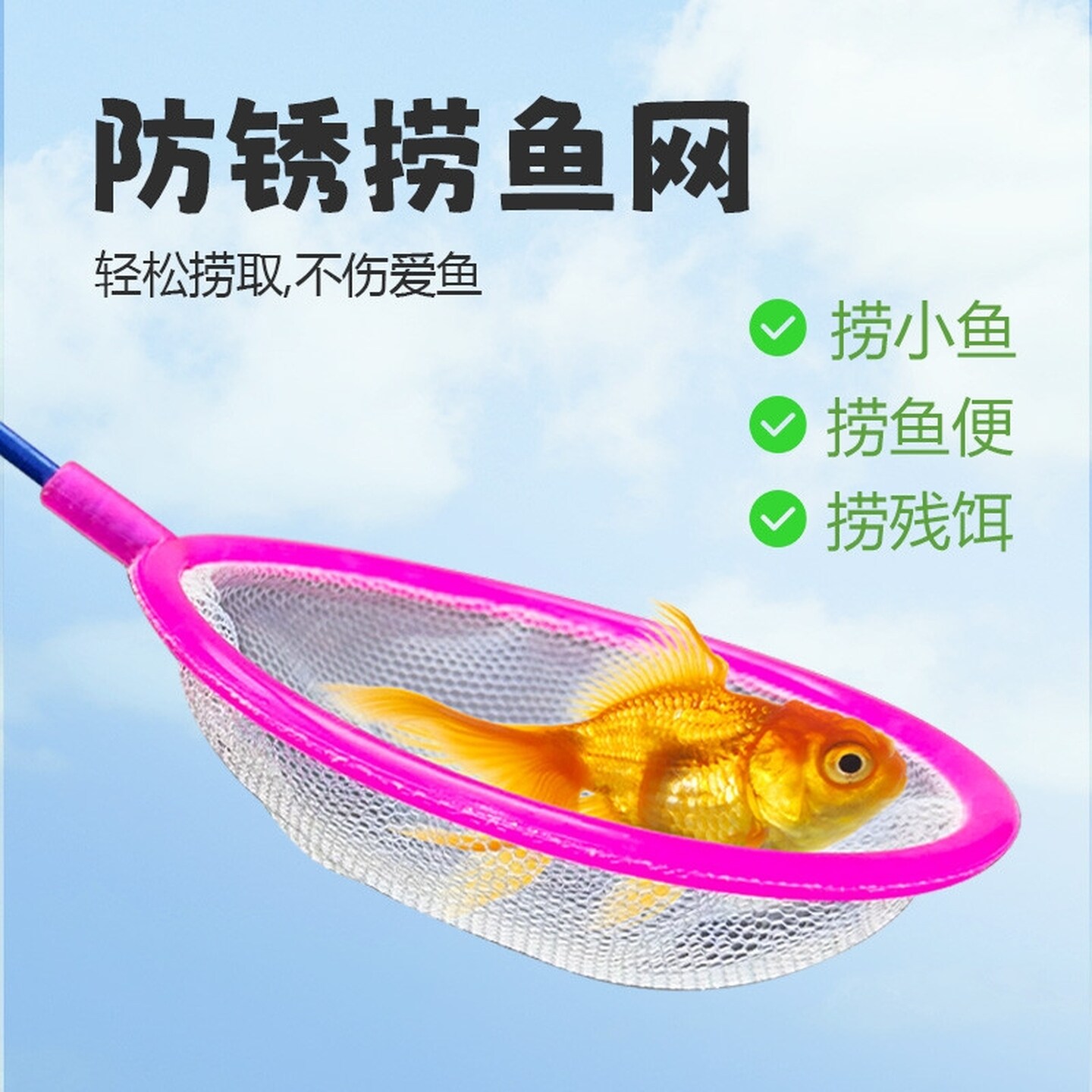 迷你小鱼网捞鱼缸鱼捞鱼网网兜超细密鱼捞圆形方形鱼捞网观赏鱼大