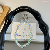 合金手机链珍珠手腕绳带钻手机挂绳夏天奢华水晶diy串珠链子女ins