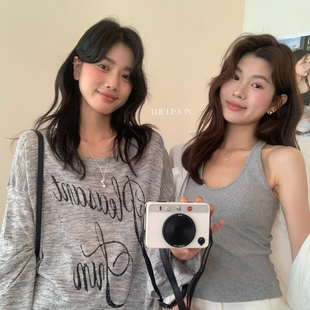 柠檬绿茶 77200 慵懒C位26年夏上新幻彩麻印花随性宽松针织衫