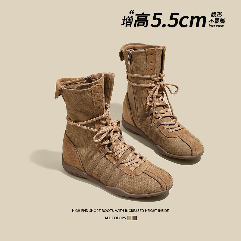 牛仔靴子内增高短靴废土风鞋子