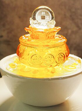 财源广进招财流水盆聚宝盆摆件金元宝客厅中式收银台开业送礼礼物