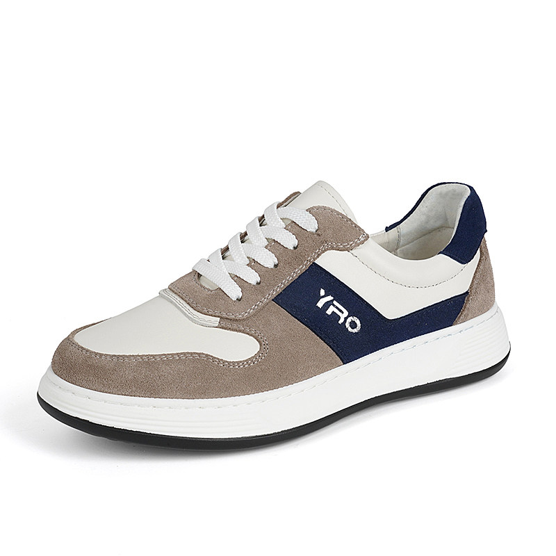 牛皮平底小白鞋真皮休闲板鞋轻便厚底真皮男鞋透气运动鞋26年新款