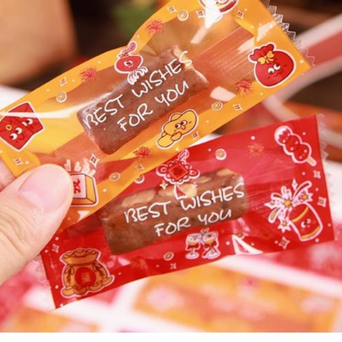 新年咖啡太妃糖包装袋糖果单独小包装袋喜庆2025雪花酥饼干机封袋