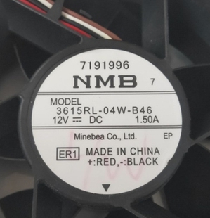 3615RL 04W 4线 NMB 防水变频器散热风扇 1.50A 9CM 12V 原装 B46