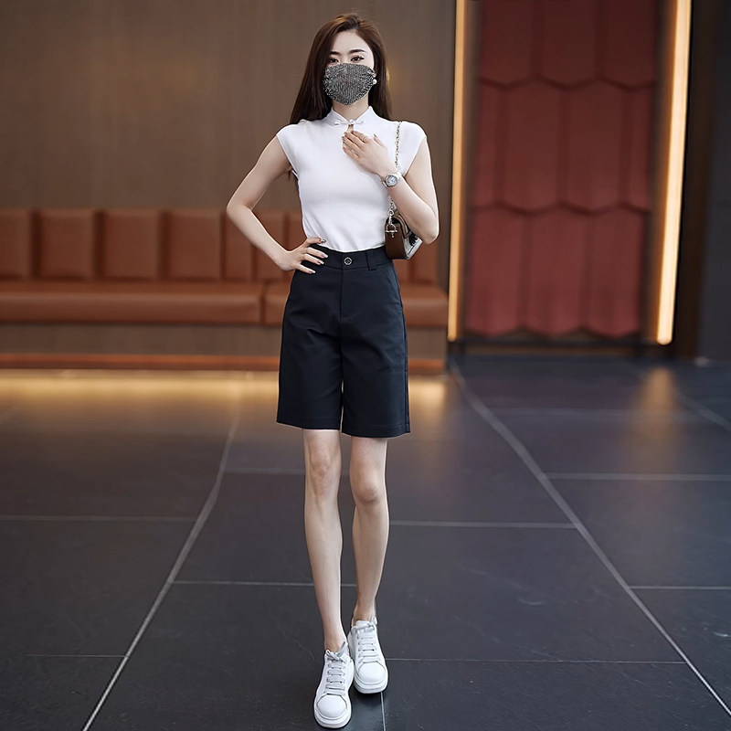 西装短裤女夏季2026新款高腰显瘦宽松薄款五分夏天裤子冰丝阔腿裤