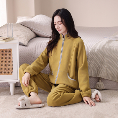 秋冬季加厚保暖珊瑚绒女士睡衣