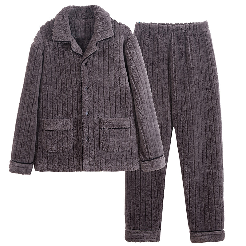 加厚珊瑚绒2023年新款男士睡衣套装秋冬季男款可外穿法兰绒家居服