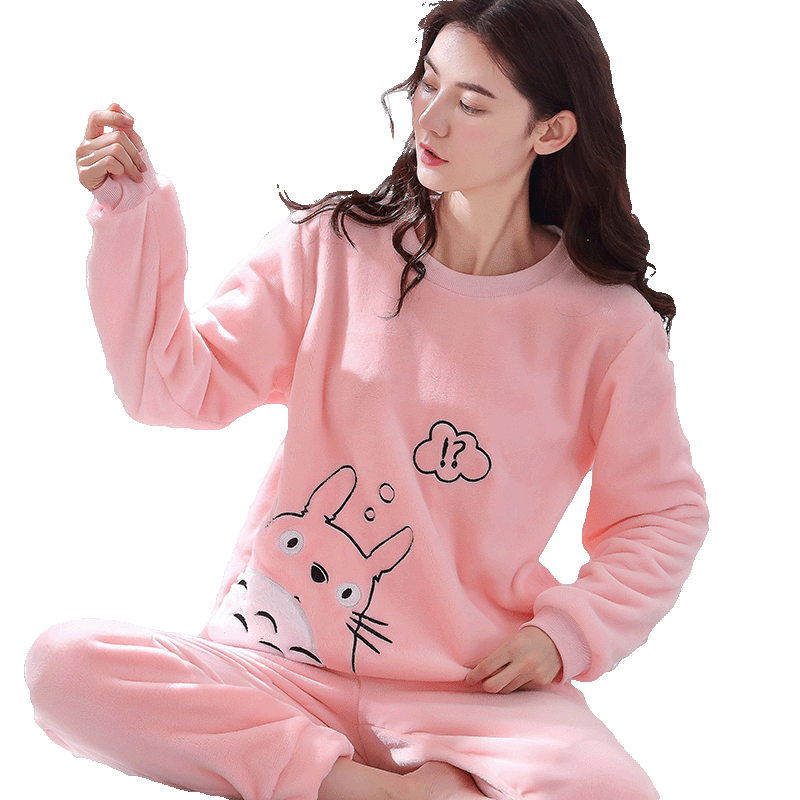 保暖法兰绒套头大码女款