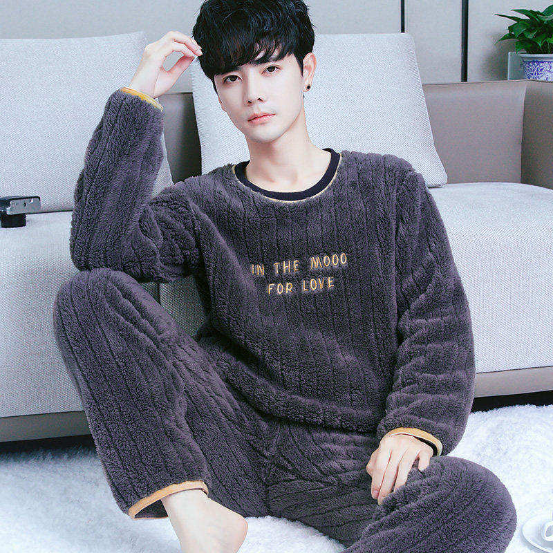 睡衣男冬款加厚加绒珊瑚绒2026年新款青中年秋冬法兰绒家居服套装
