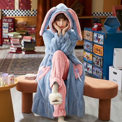 秋冬珊瑚绒睡衣顿尼科女