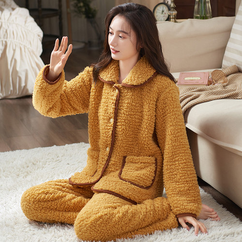 顿尼科女长毛绒家居服套装