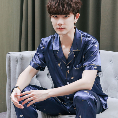 顿尼科男丝绸家居服套装