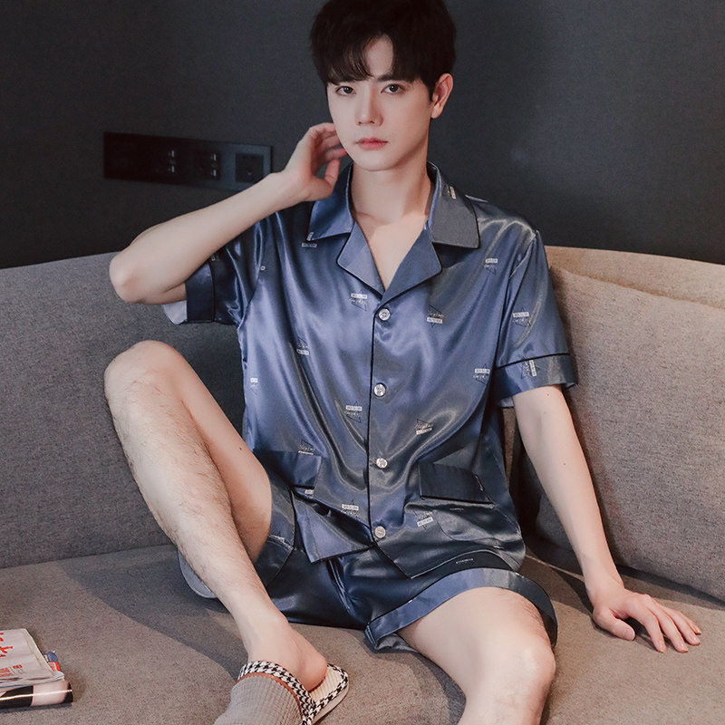 冰丝睡衣男士夏季短袖裤薄款青年男生夏天男款家居服2026新款套装