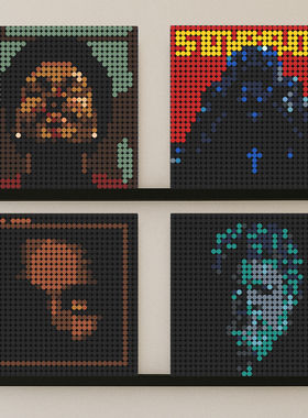 威肯专辑The Weeknd盆栽哥Dawn FM唱片封面像素积木画Starboy周边